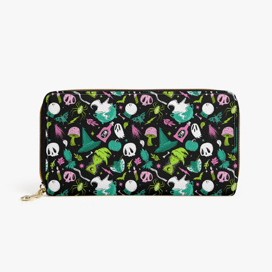 Cast A Spell 2022 Chartreuse, Teal, Mauve Zipper Wallet