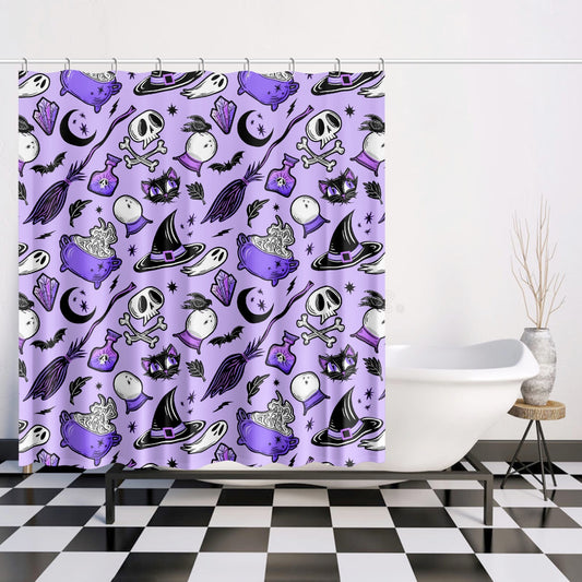 Magick Curio 2023 Lavender, Orchid, Purple Witchy Halloween Shower Curtain