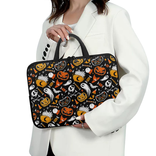 Trick or Treat 2023 Orange Gold Laptop Sleeve