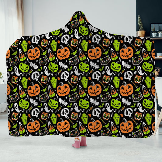 The Creeps 2023 Orange Chartreuse Hooded Blanket