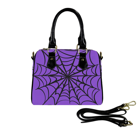 Spooky Gothic Spiderweb PRPB Boston Handbag Purse