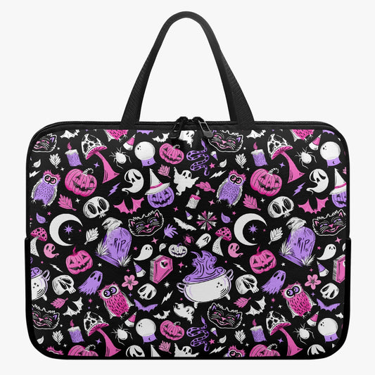 It's Spooky Season Pink Orchid Chartreuse Laptop Sleeve