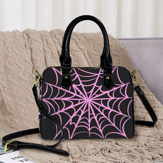 Spooky Gothic Spiderweb BP Boston Handbag Purse