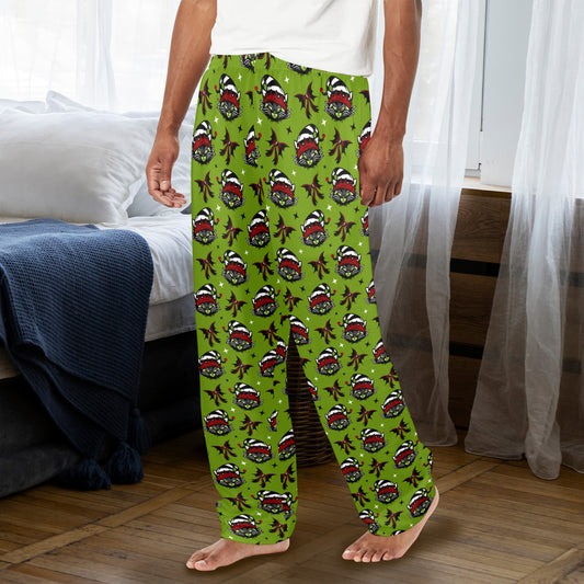 Elf Black Cat Green Red Lounge/Pajama Pants with Pockets