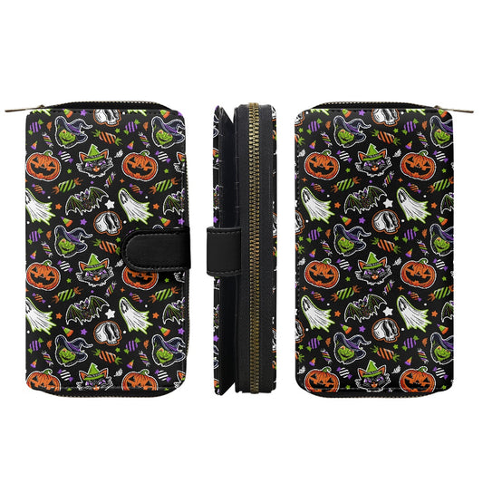 Trick or Treat 24 BWOPRPGRN Double Compartment Wallet