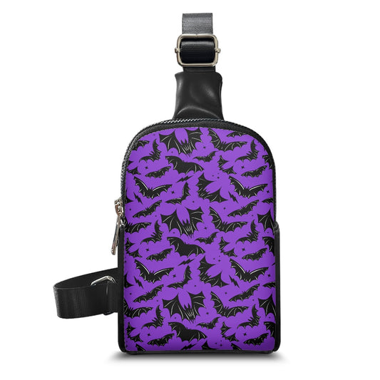 Spooky Gothic Bats Halloween PB Crossbody Chest Bag Purse