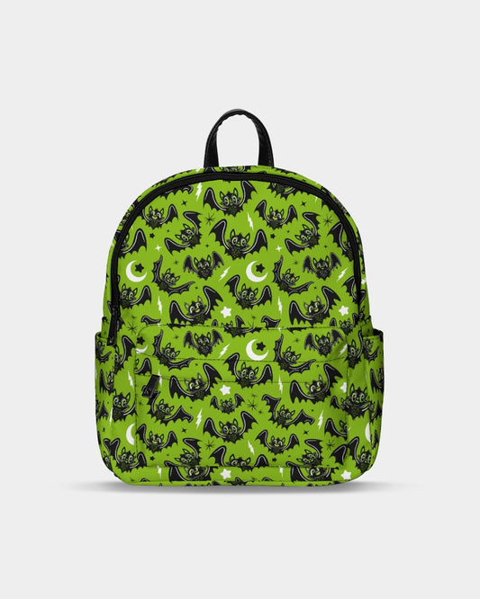 Oh Bats 24 Green Black Mini Canvas Backpack Purse