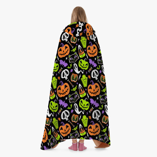 The Creeps 2023 Orange Chartreuse Purple Hooded Blanket