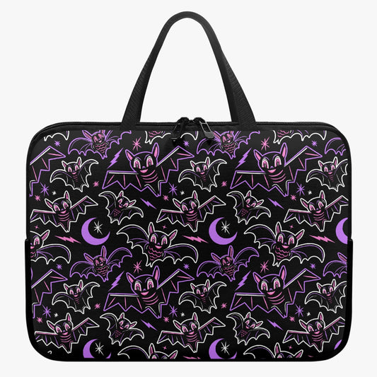 Oh Bats Black Back Pink Orchid Laptop Sleeve