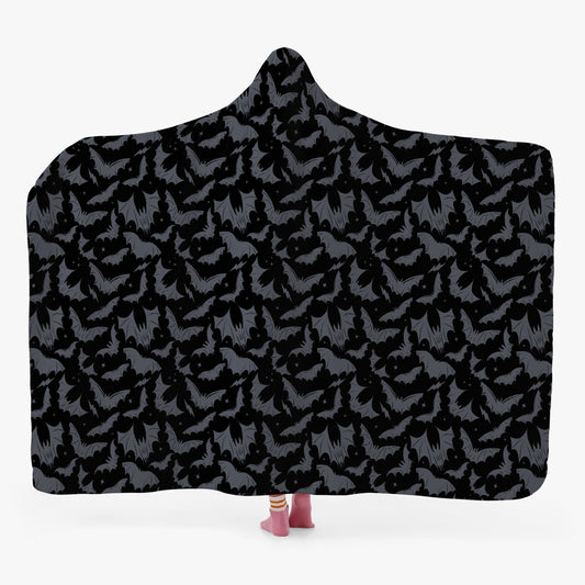 Batty Bats 2023 Black Gray Hooded Blanket