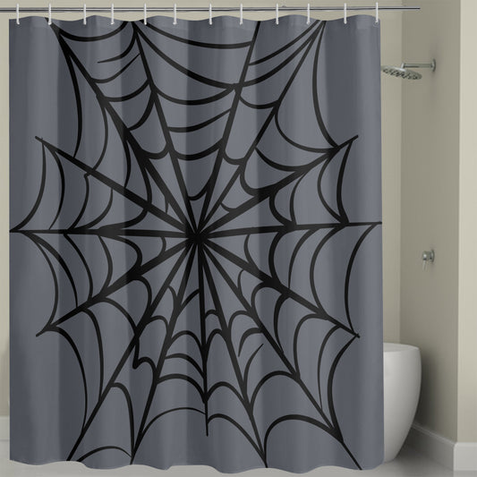 Gothic Web Gray Spooky Shower Curtain