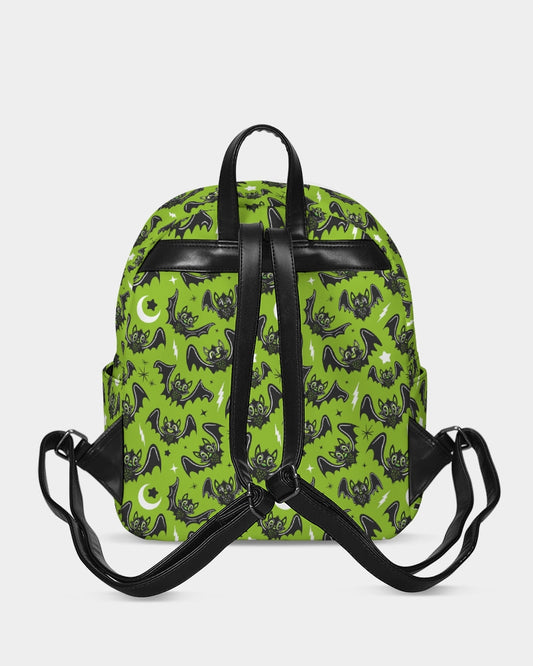 Oh Bats 24 Green Black Mini Canvas Backpack Purse