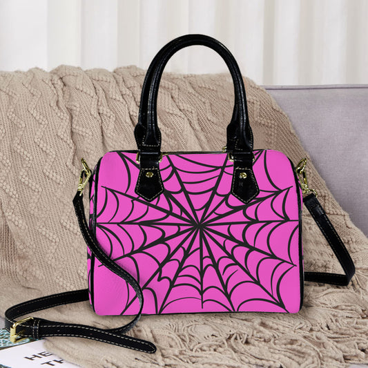 Spooky Gothic Spiderweb HOTPNKB Boston Handbag Purse