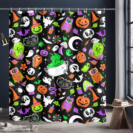 It's Spooky Season PGO BW Spooky Shower Curtain