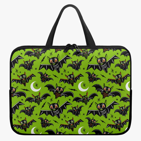 Oh Bats Green Orange Laptop Sleeve