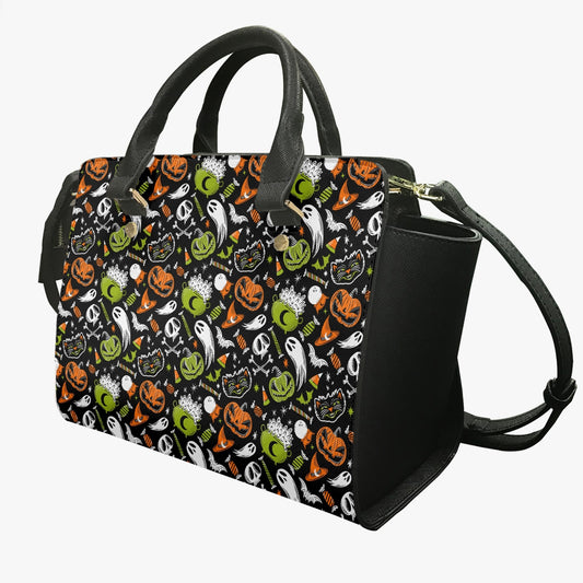 Trick or Treat 2023 Orange Chartreuse Faux Leather Purse