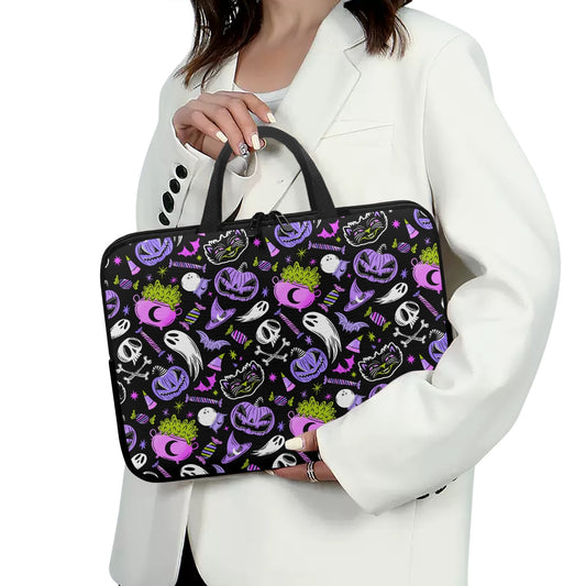 Trick or Treat 2023 Purple Orchid Chartreuse Laptop Sleeve