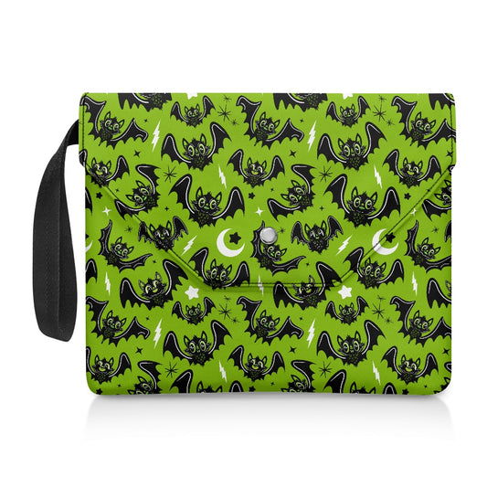 Oh Bats 24 BWGRN Spooky Gothic Book Kindle Planner Sleeve with Strap