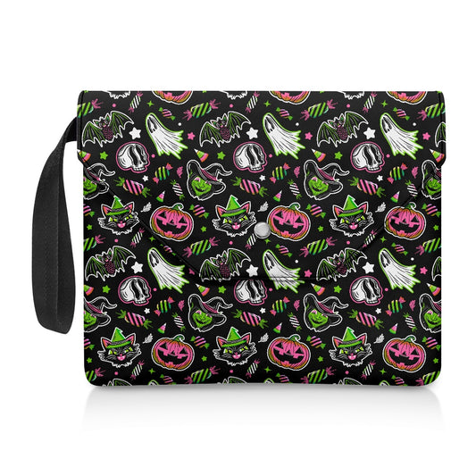 Trick or Treat 24 BWPG Spooky Gothic Book Kindle Planner Sleeve with Strap