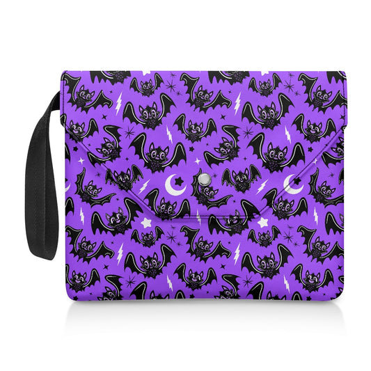 Oh Bats 24 BWPURP Spooky Gothic Book Kindle Planner Sleeve with Strap