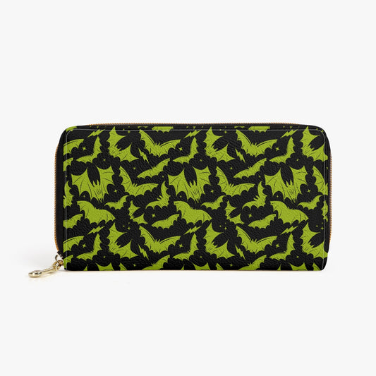 Batty Bats 2023 Black with Chartreuse Zipper Wallet