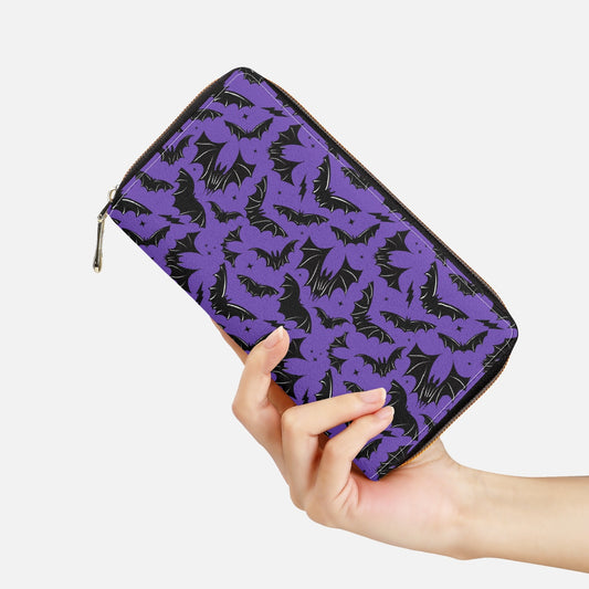 Batty Bats 2023 Purple Zipper Wallet