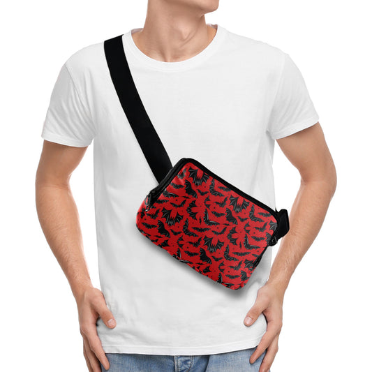 Batty Bats 23 Red Crossbody Waist Fanny Pack Bag