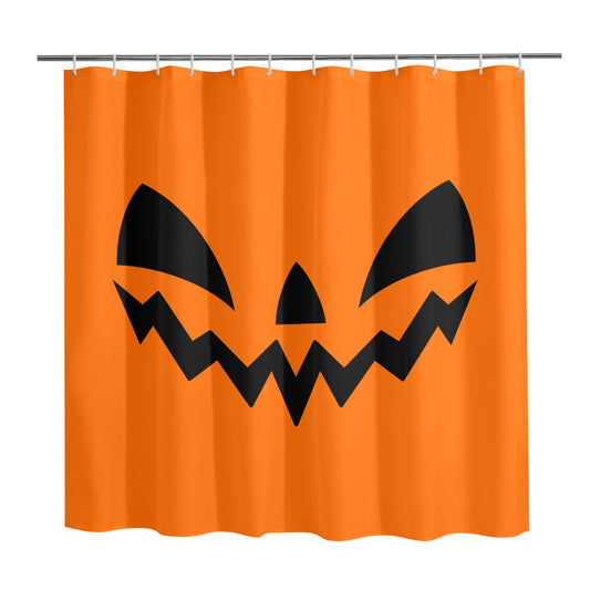 Jack-o-Lantern Face Orange Spooky Halloween Shower Curtain