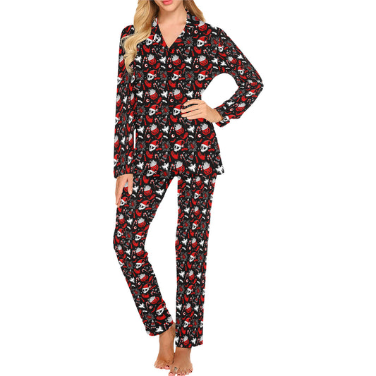 Creepmas Creeps 23 Red Mens and Womens Long Sleeve Pajama Sets No Pockets