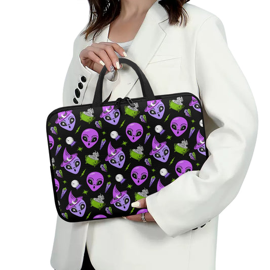 Cosmic Magick Purple Orchid Chartreuse Laptop Sleeve