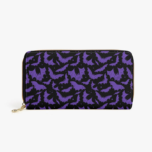 Batty Bats 2023 Black with Purple Zipper Wallet