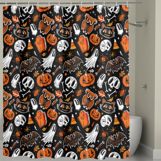 Everything Halloween 24 BWO Shower Curtain