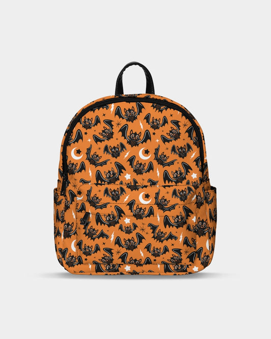 Oh Bats 24 Orange Black Mini Canvas Backpack Purse