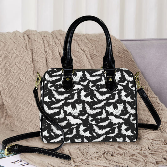 Batty Bats 22 BW Boston Handbag Purse