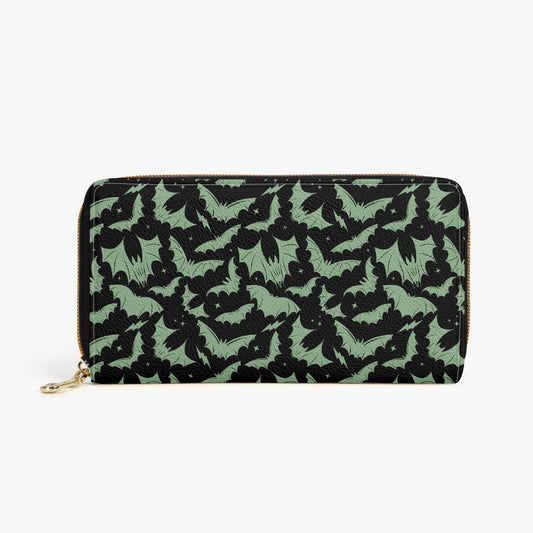 Batty Bats 2023 Black with Sagemint Zipper Wallet