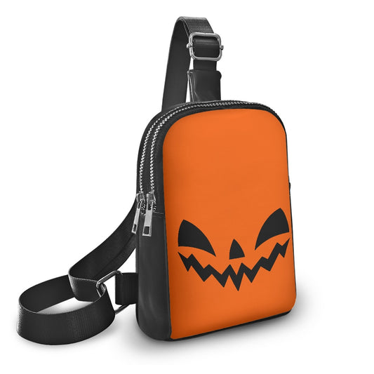 Spooky Happy Jack-O-Lantern Face OB Halloween Crossbody Chest Bag Purse