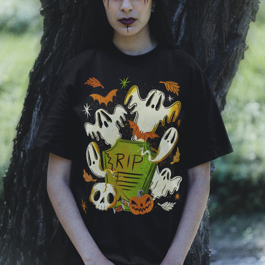 Graveyard Ghouls One Spooky Halloween Short Sleeve T-Shirt