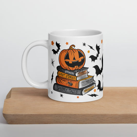 Spooky Season Pumpkin Bookstack 3 Halloween 20oz Ceramic Mug