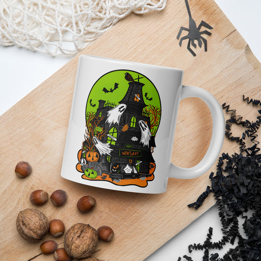 Spooky Haunted Mortuary Halloween 20oz Ceramic Mug