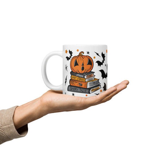 Spooky Season Pumpkin Bookstack 2 Halloween 20oz Ceramic Mug