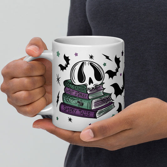 Spooky Season Skull Book Stack 2 Halloween 20oz Ceramic Mug