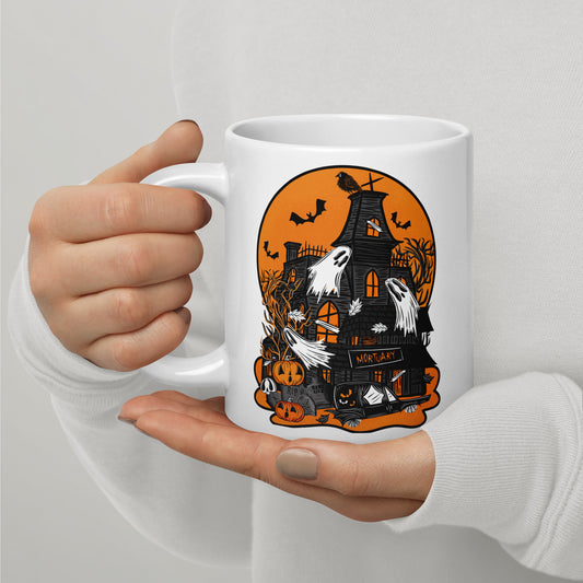 Spooky Haunted Mortuary Two Halloween 20oz Ceramic Mug