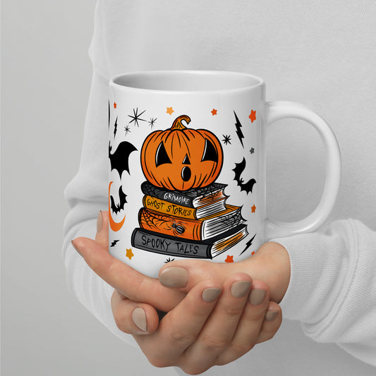 Spooky Season Pumpkin Bookstack 2 Halloween 20oz Ceramic Mug