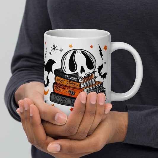 Spooky Season Skull Bookstack Halloween 20oz Ceramic Mug