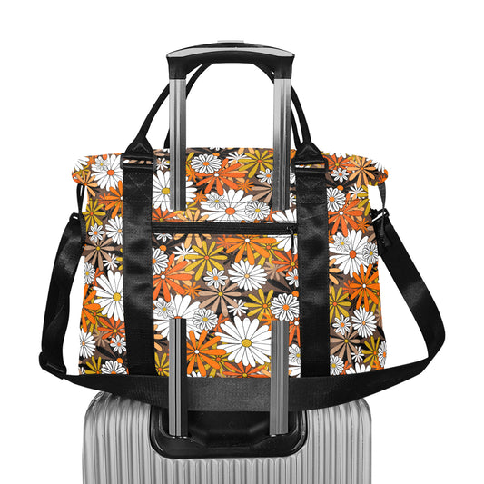 Groovy Daisies Fall Floral Travel Duffel Bag