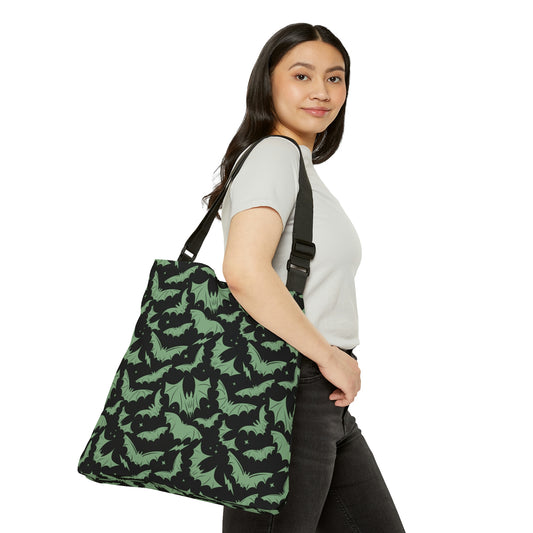 Batty Bats 2023 Black with Sagemint Adjustable Tote Bag (AOP)