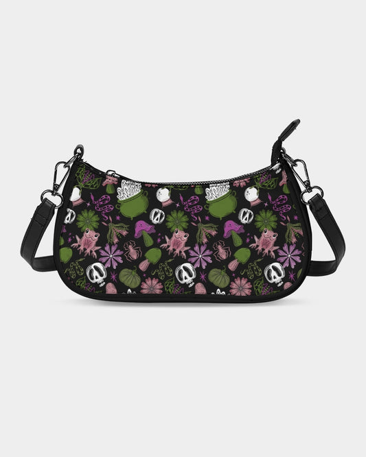 Night Magick Green Magenta Blush Small Canvas Purse