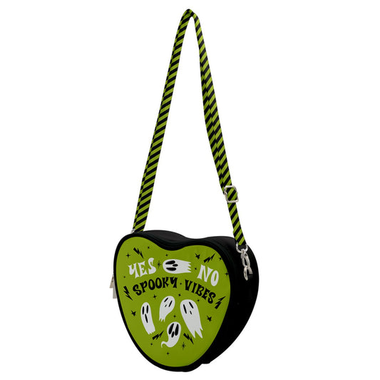 Spooky Vibes Chartreuse Planchette Heart Shoulder Bag