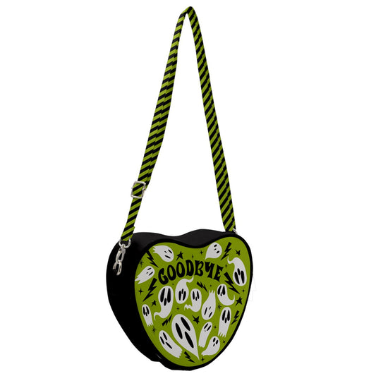 Spooky Vibes Chartreuse Planchette Heart Shoulder Bag