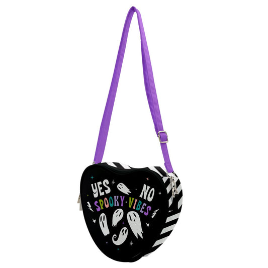 Pastel Gradient Spooky Vibes Final Heart Shoulder Bag